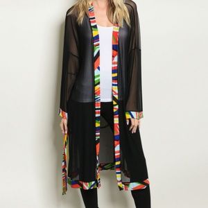 BLACK MULTI KIMONO/COVER UP